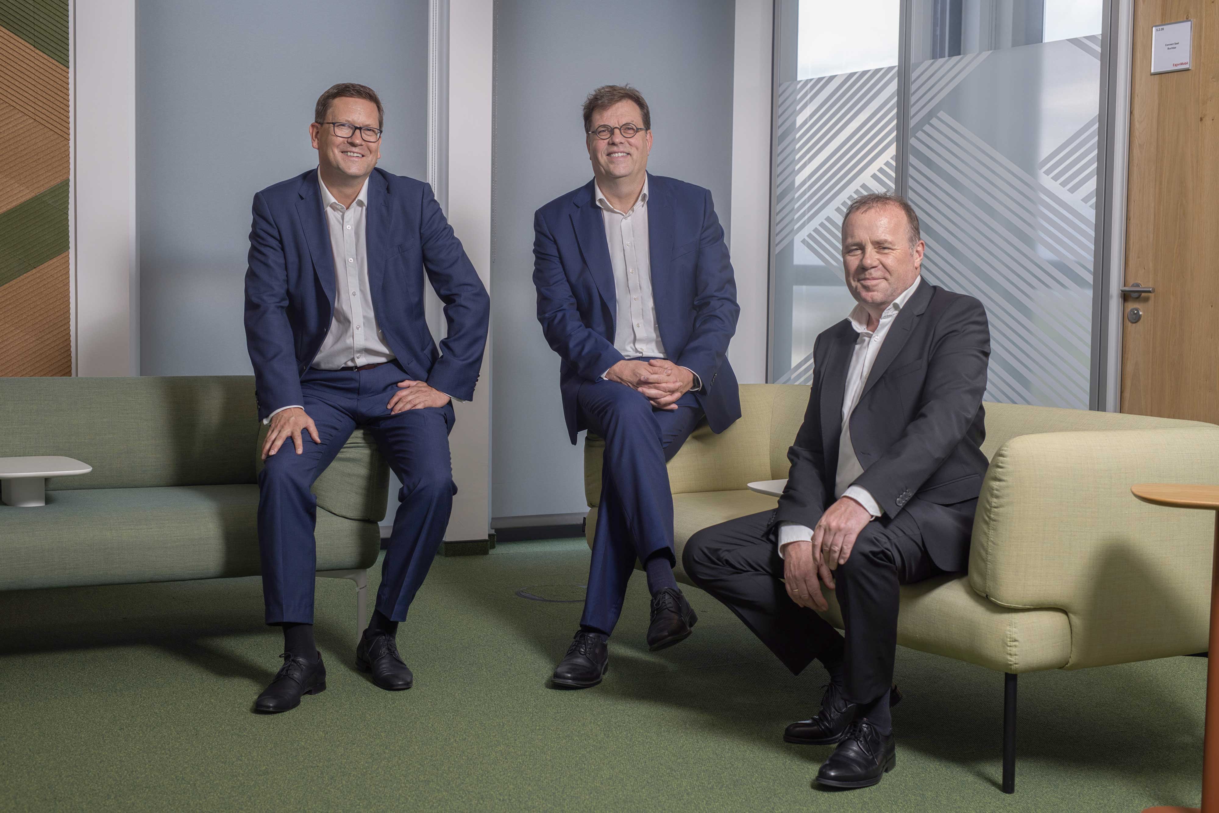 v. l. n. r.: Ronny Hauck (Finanzvorstand), Jens-Christian Senger (Vorstandsvorsitzender) und Marc Peters.